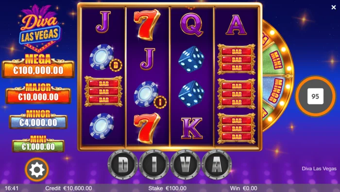 Diva Las Vegas – hlavní obrazovka s válci 4x4