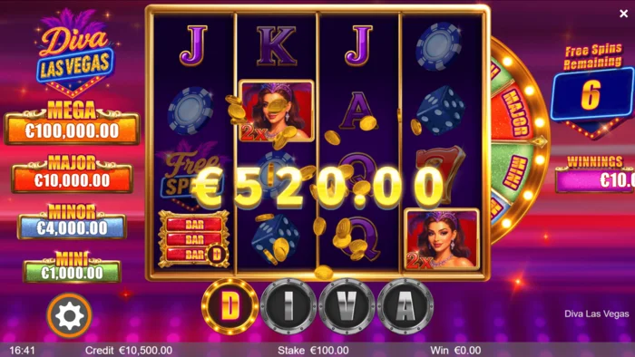 Diva Las Vegas – výherní kombinace s Wild symboly